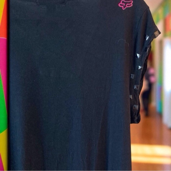 Fox Racing Black & Pink Tee Early 2000s Moto Style Y2K retro backtoschool - Picture 5 of 9